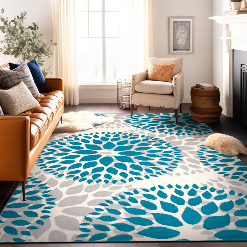 Floral Indoor Rug, Rectangle 7'6" x 9'5"