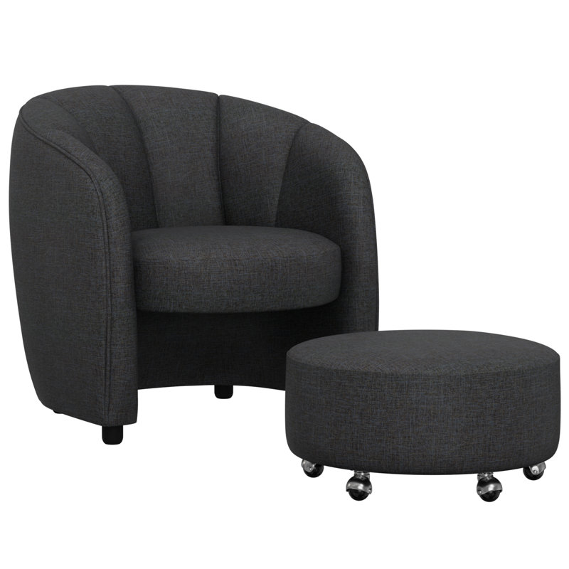 Chaise d'appoint avec repose-pieds emboîtable, Charcoal Gray