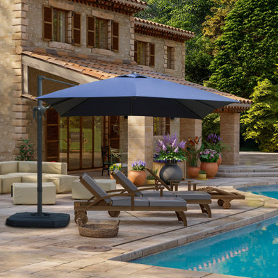 Parasol d'extérieur carré en porte-à-faux pour patio
