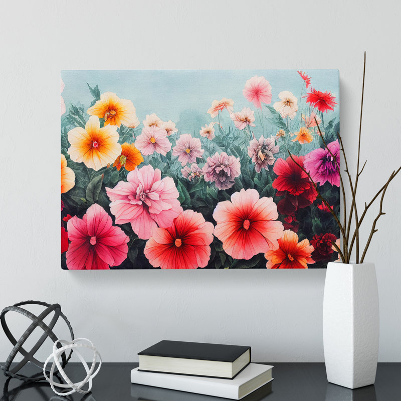 Luminous Flower Market - Wrapped Canvas, 35cm H x 50cm W x 3cm D