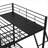 Platform Bed Triple Bunk Space Saving Sleeper, Jet Black Mixed Metal and Wood Construction with Integrated Storage-810603026