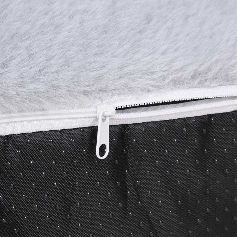 Fleece Nest Pet Bed, 30cm H x 65cm W x 46cm D, Grey