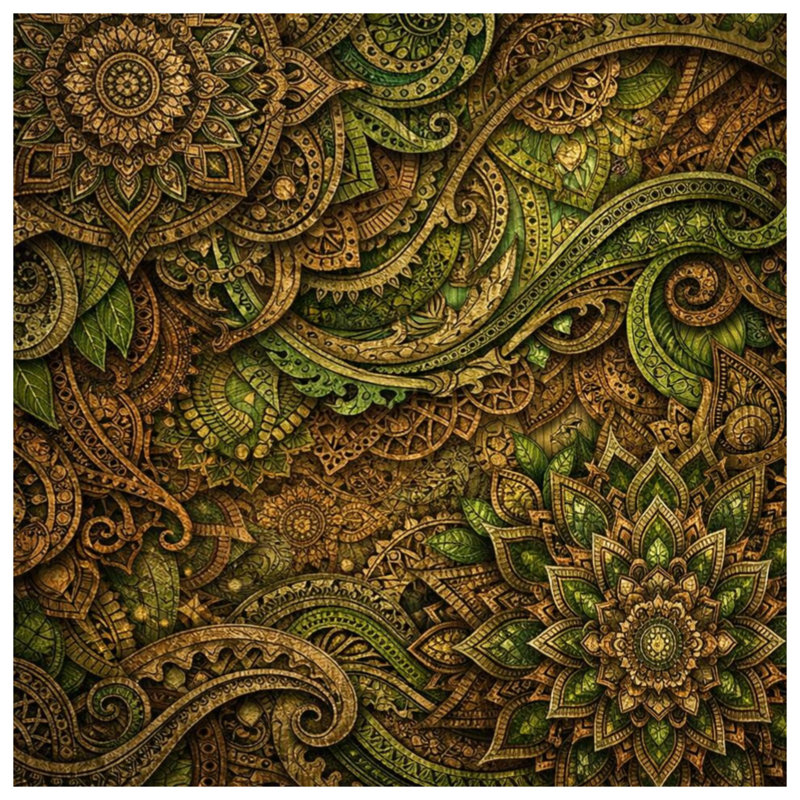 Rideaux de fenêtre complexes à motif de feuilles de mandala, voilages et voilages de blocage - 1 panneau, 50" x 92" - 1 Panel