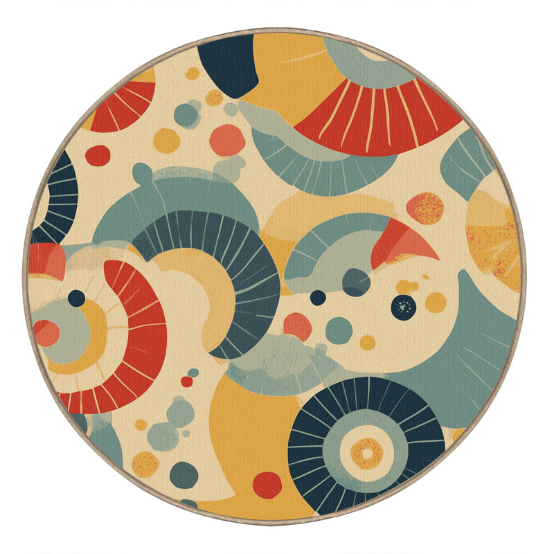 Vibrant Spark Rug, Round 6'