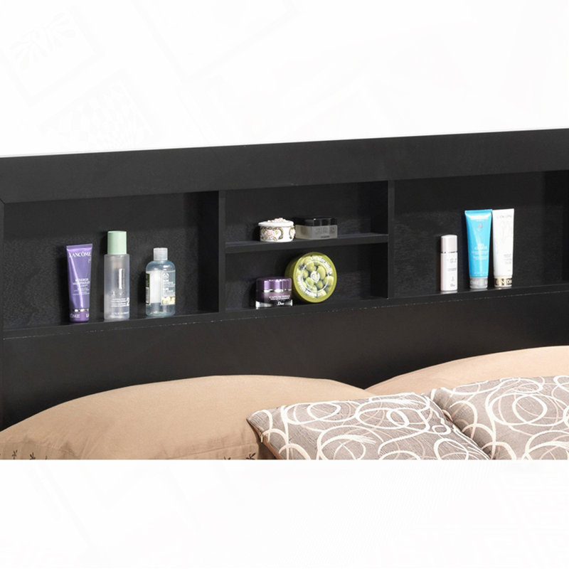 Wooden Storage Platform Bed Frame, Full, Black