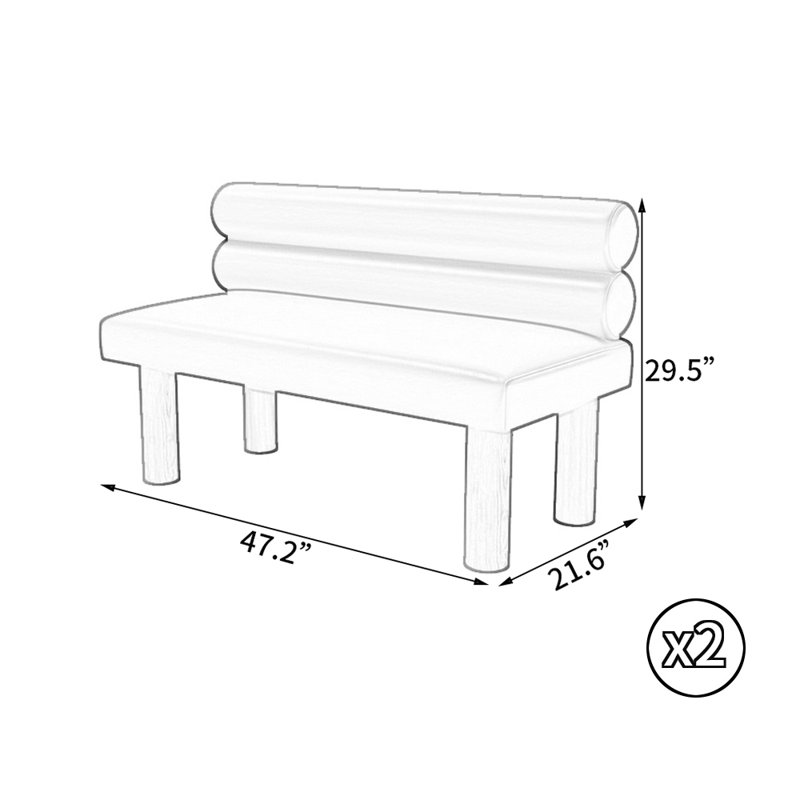 Banc de rangement Modern and Simple Cafe (ensemble de 2), Vert