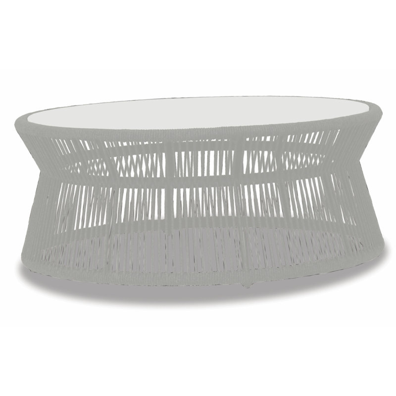 Miami Outdoor Round Coffee Table, Silver Gray