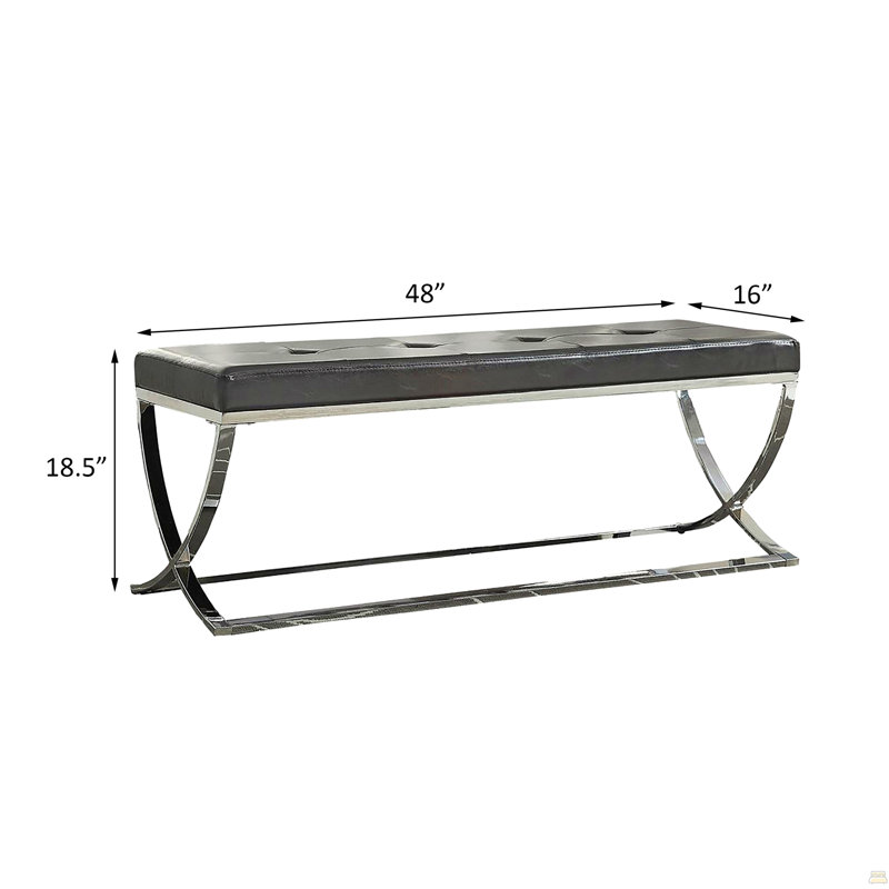 Black Curve-Leg Bench