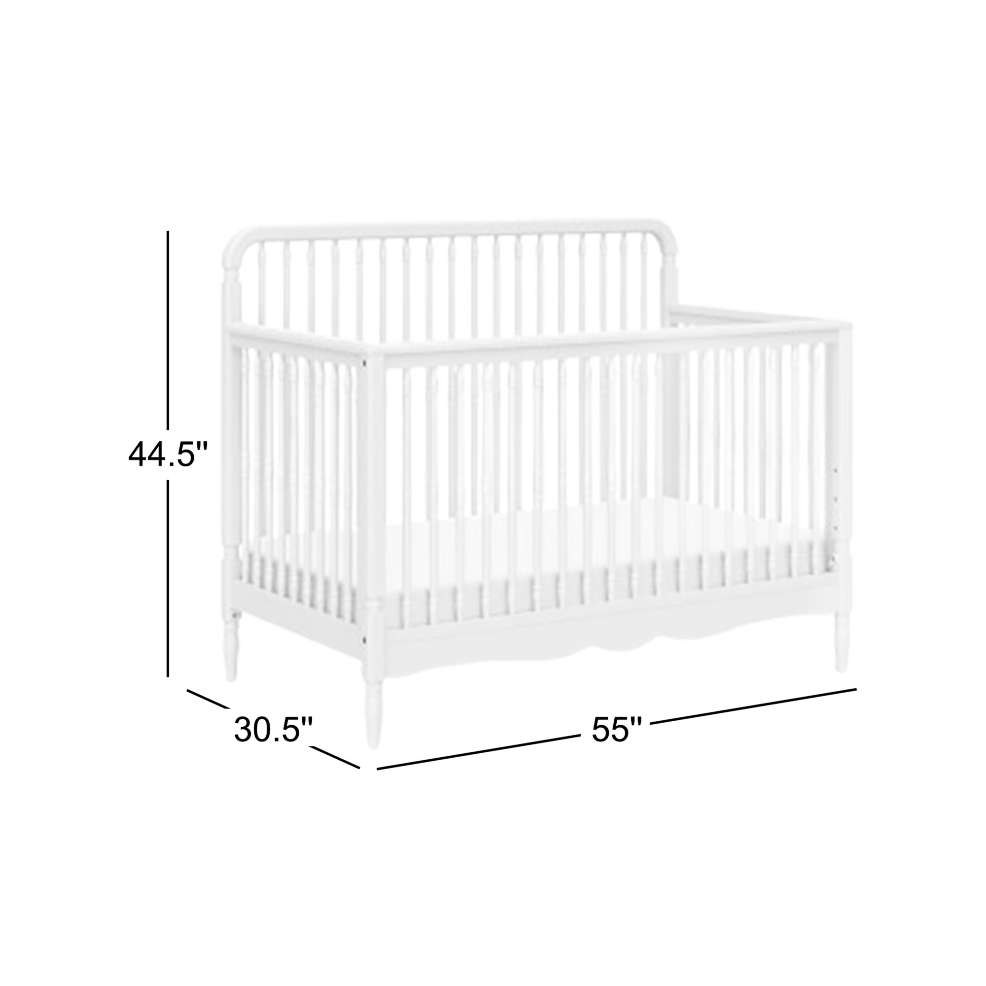 Liberty 4-in-1 Convertible Spindle Crib, Warm White