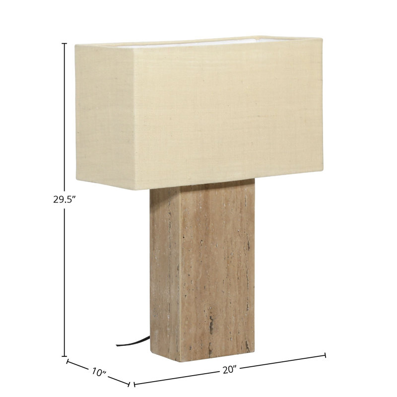 May 30" Tall Table Lamp with Beige Shade, Natural