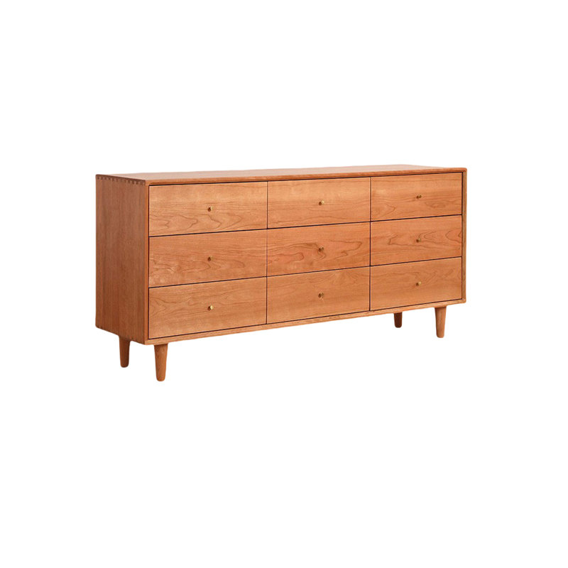 Commode d'appoint moderne en bois massif avec rangement en bois massif