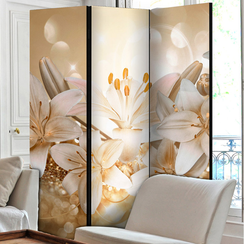Solid Wood Folding Room Divider, 3