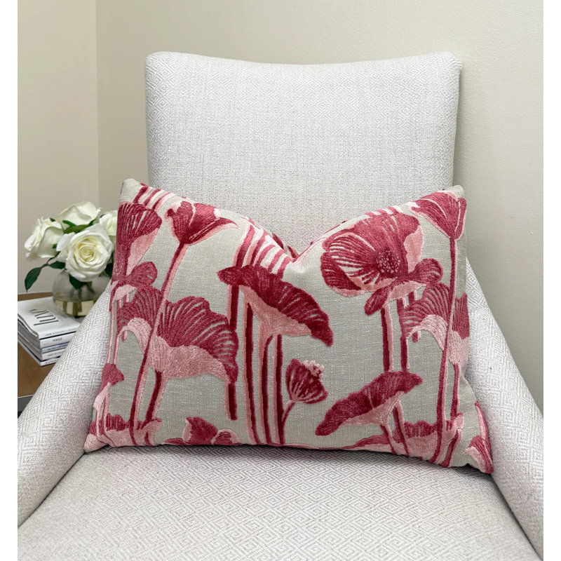 Housse de coussin en velours floral, 14 x 20 po, Primrose
