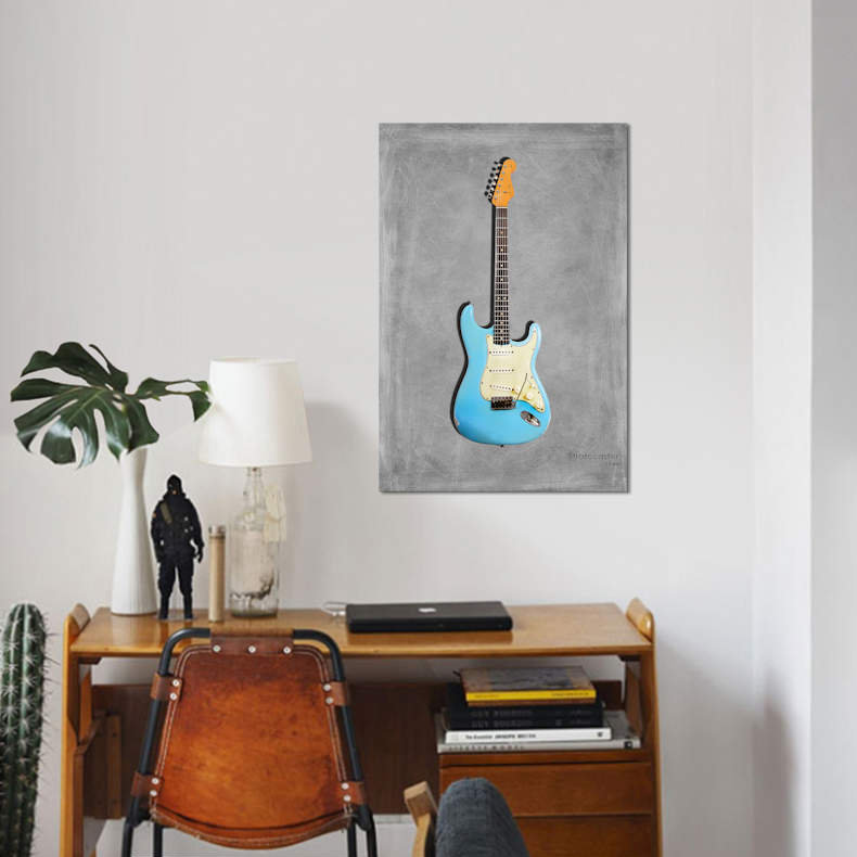« garde-boue stratocaster 64 », impression sur toile tendue, H 12 po x l 8 po x P 0,75 po, Toile tendue, Pas de tapis