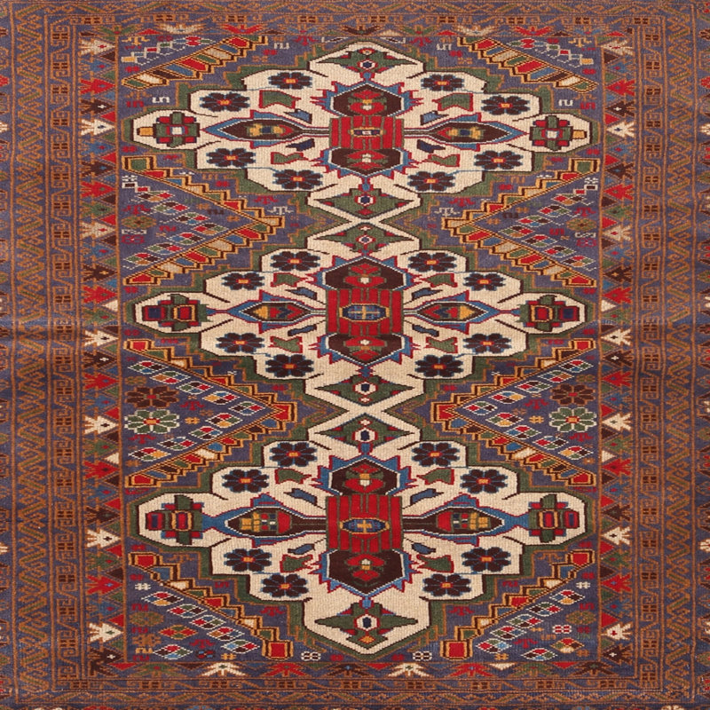 Tapis brun Southwestern, Carré 8 pi