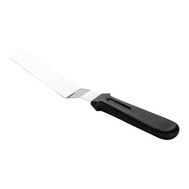Fox Run Offset Icing Spatula, 8-Inch Stainless Steel Blade, Wood Handle