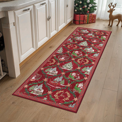 Tapis décoratif rouge pour l'intérieur
