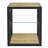 Set Of 2 Modern End Table Nightstand For Bedroom & Living Room, Tempered Glass & Natural Wood MDF Top , Industrial Style Side Table-2011887409