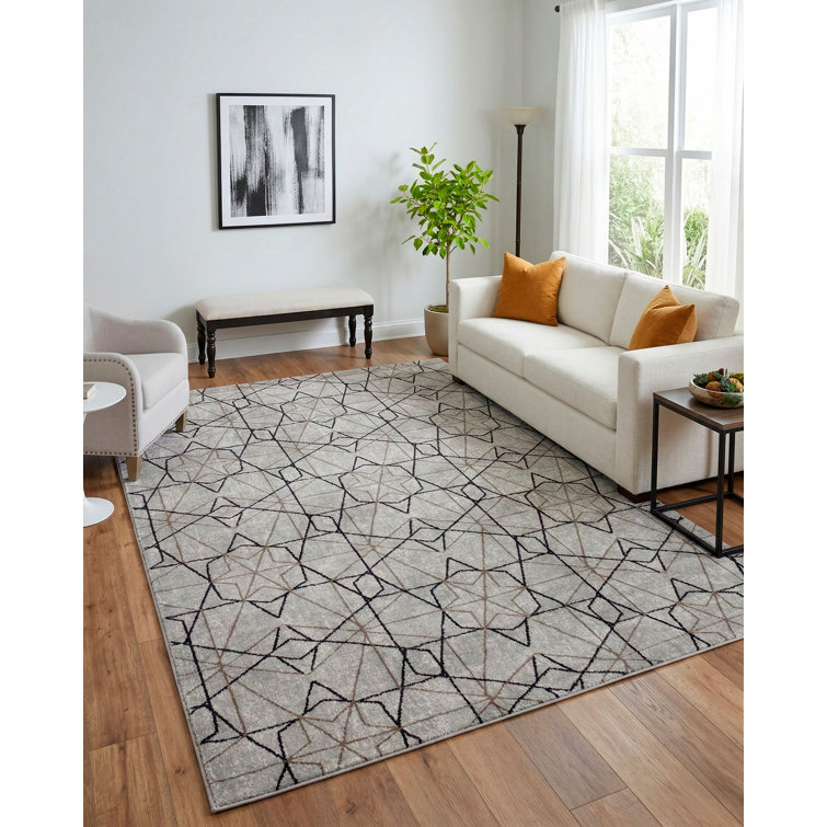 Nubia Geometric Area Rug in Gray