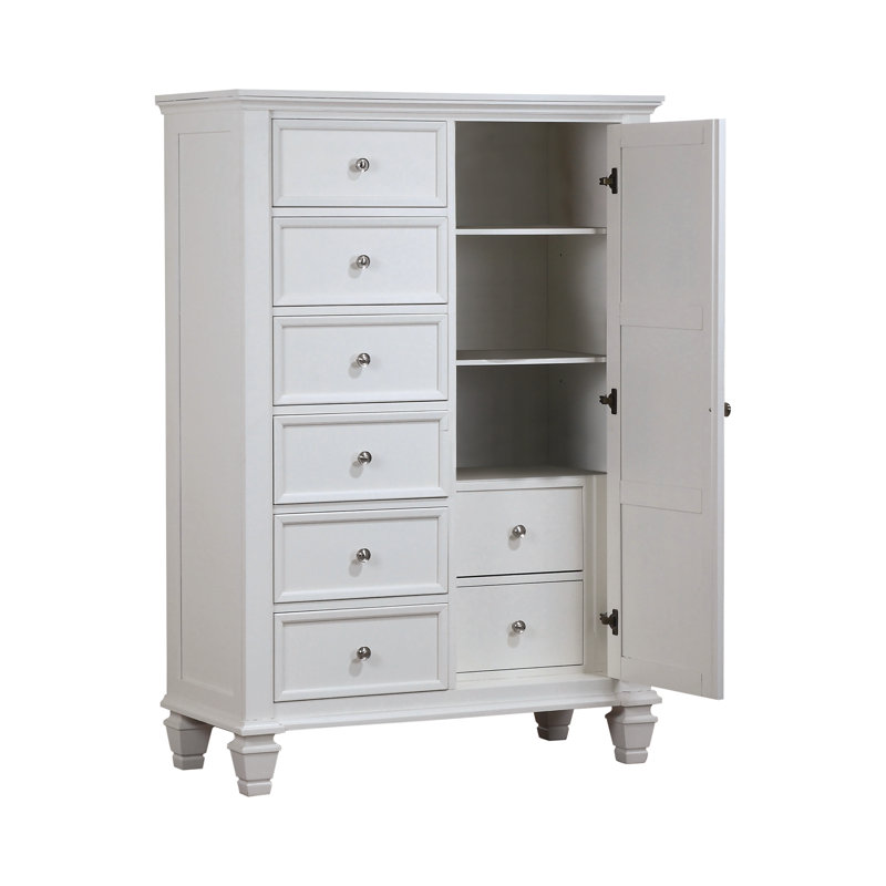 Commode à 8 tiroirs Fraser blanc crème, Blanc crème