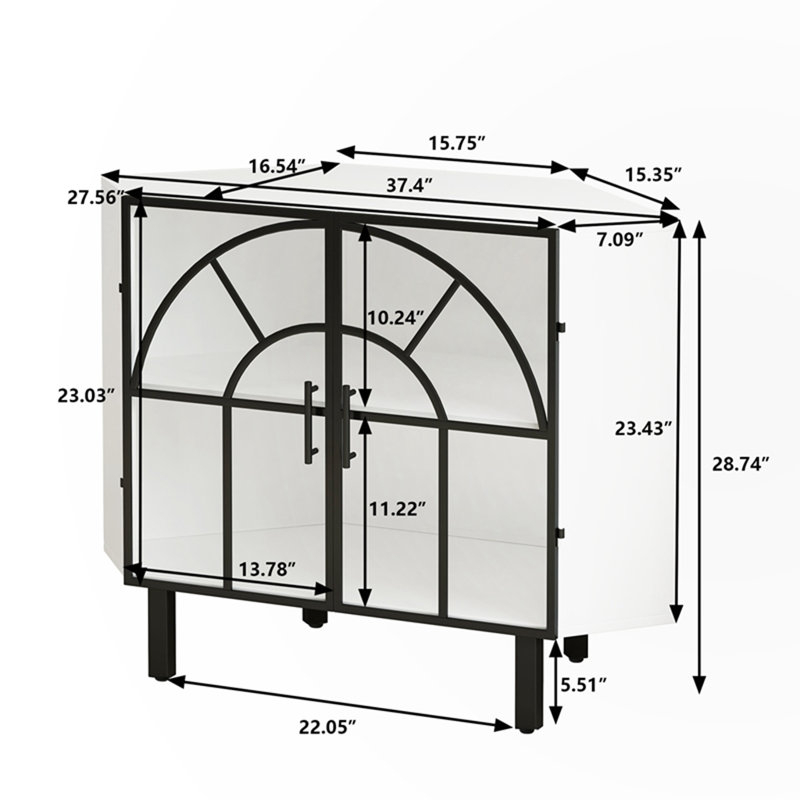 Armoire d'angle à deux portes Hayatul, Blanc