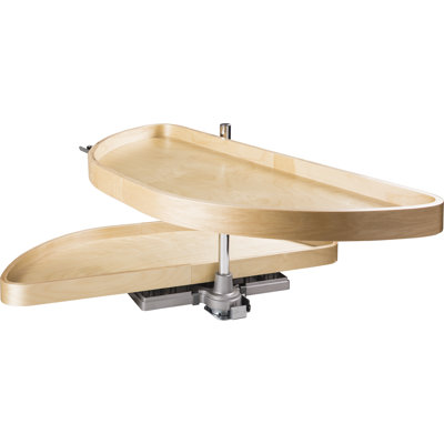 Half-Moon Lazy Susan Set with Wood Trays
