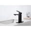 Robinet de lavabo de salle de bain à poignée simple avec trop-plein, noir mat, débit d'eau rempli de bulles et finition antirouille