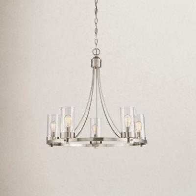 Laurie 5-Light Dimmable Wagon Wheel Chandelier
