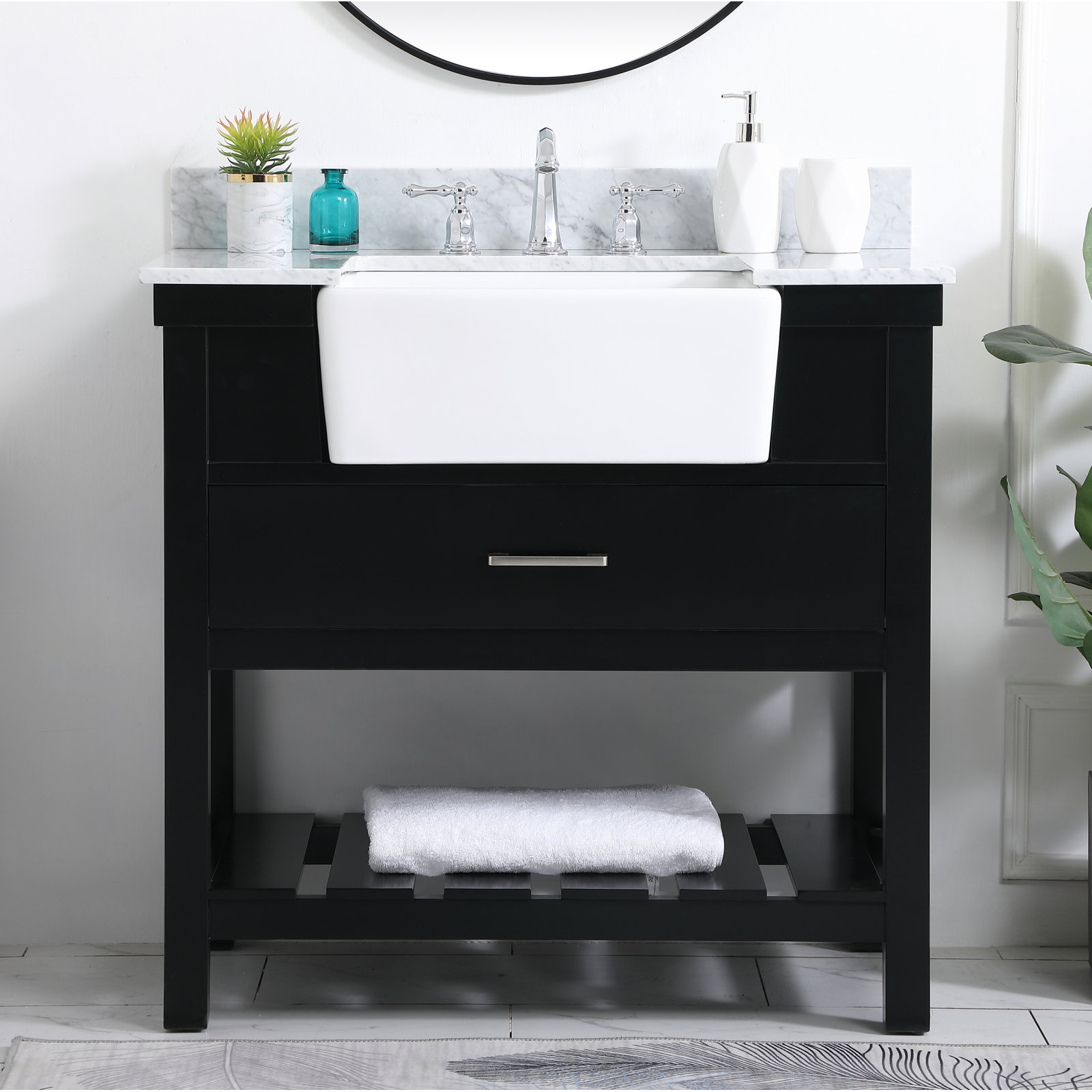 Pelaghia 36'' Single Bathroom Vanity, Black