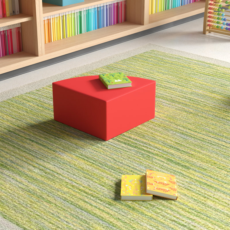Pouf quadrant de base - Hauteur du siège: 6 po, Rouge, H 7 po x l 15,75 po x P 15,75 po