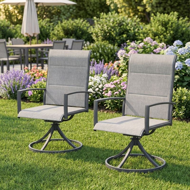 Fauteuil d'extérieur Tichelle, Coussin gris / cadre gris