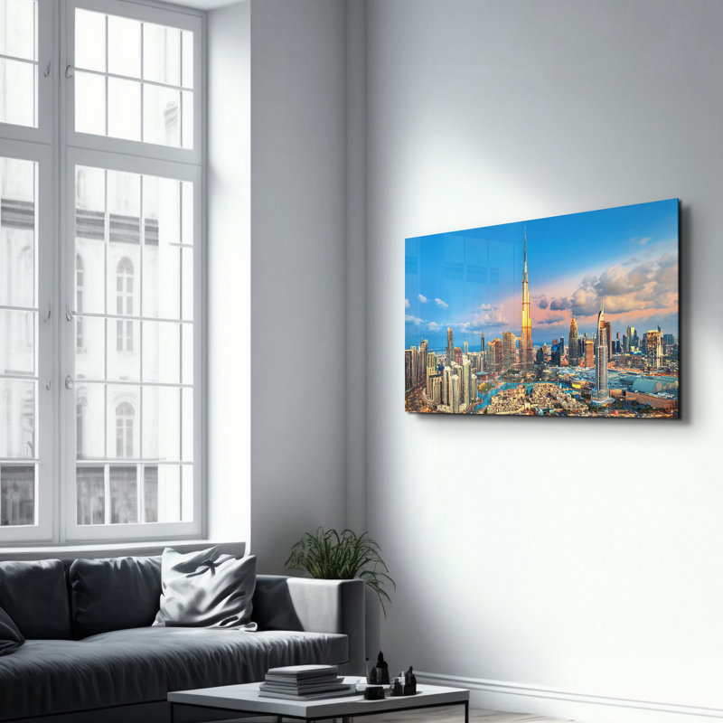 Peinture murale élégante en verre trempé 100% verre trempé, épaisseur: 0,16 pouce | Imprimé UV pour des couleurs éclatantes et une durabilité | Parfait pour la décoration intérieure et l'esthétique moderne