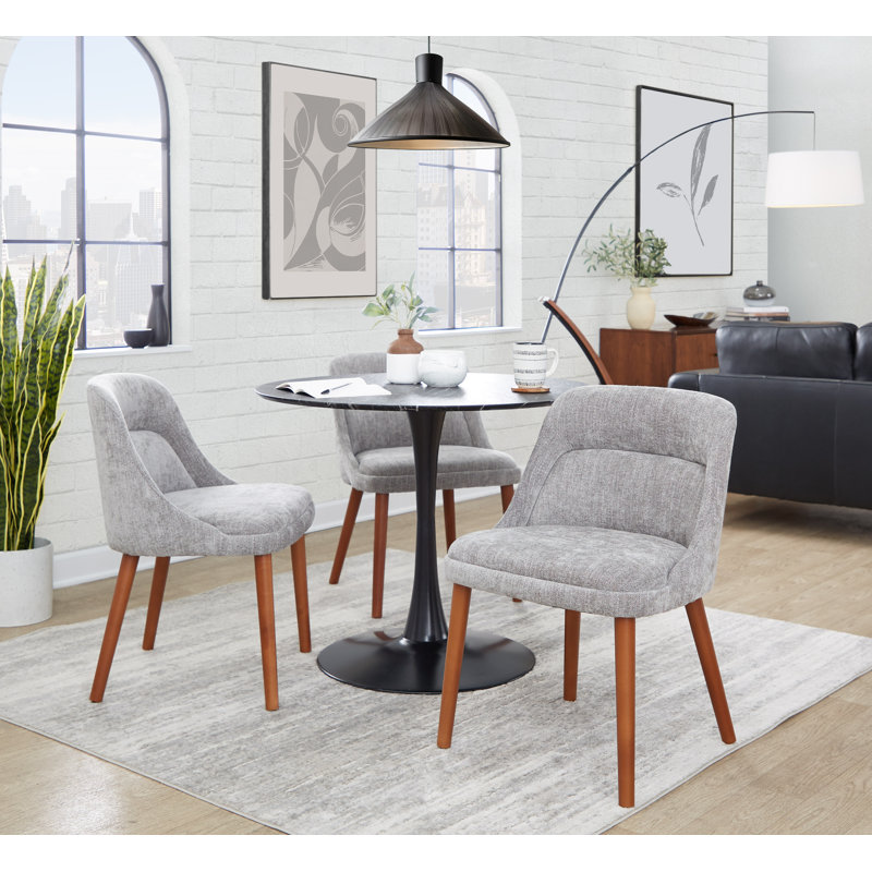 Chaise Rina - ensemble de 2, Gris, Noyer