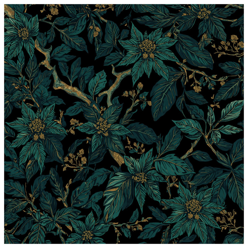 Teal Floral Leaves Comforter, Twin Extra Long