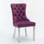 Chaise rembourrée capitonnée en velours de bois massif-1476479338