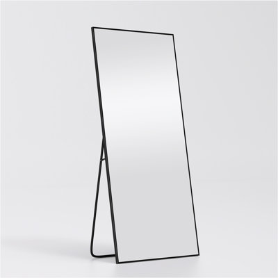 Lensa Rectangle Metal Full Length Wall Mirror with Embedded Bracket