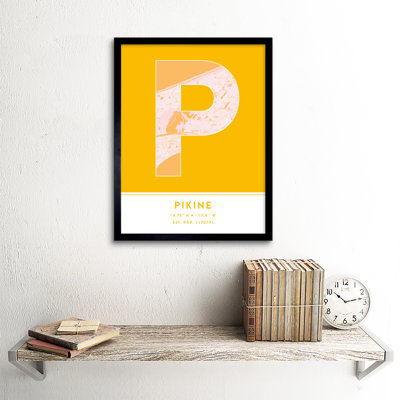 Pikine Senegal City Map Yellow - Single Picture Frame Typography