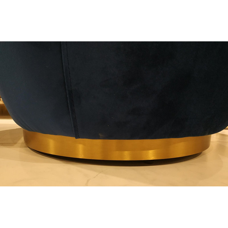 Velvet Barrel Chair, Blue