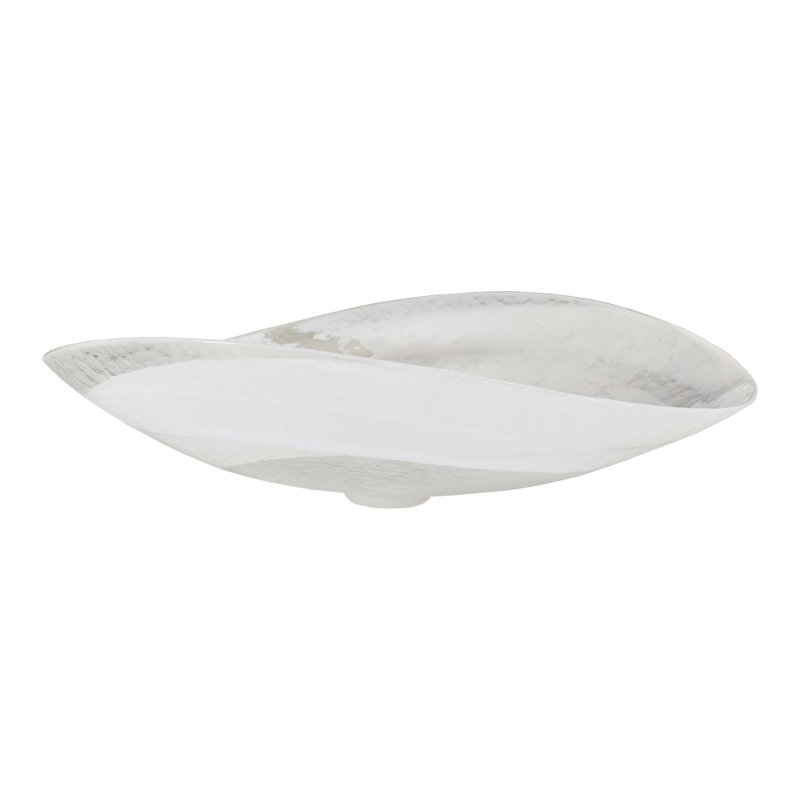 Murano Beachcomber Glass Handmade Oval Vessel Bathroom Sink, Seaspray