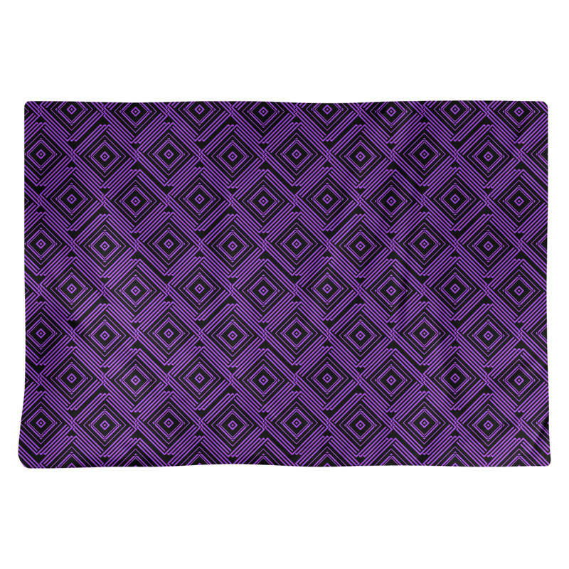Napperon en coton 18 po Square Maze, Noir / Mauve