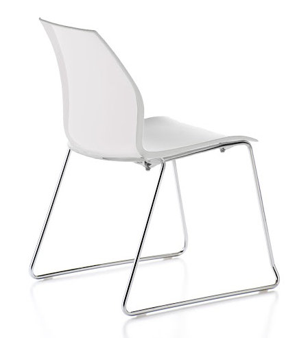 Chaise d'invité traîneau Vortex, blanc