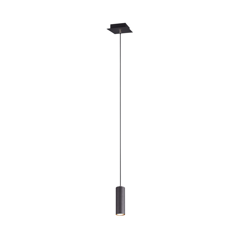 Karcher 1 Light Cylinder Pendant, Black