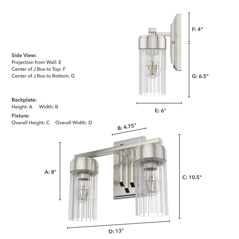 Gatz 2 - Light Dimmable Vanity Light, Brushed Nickel