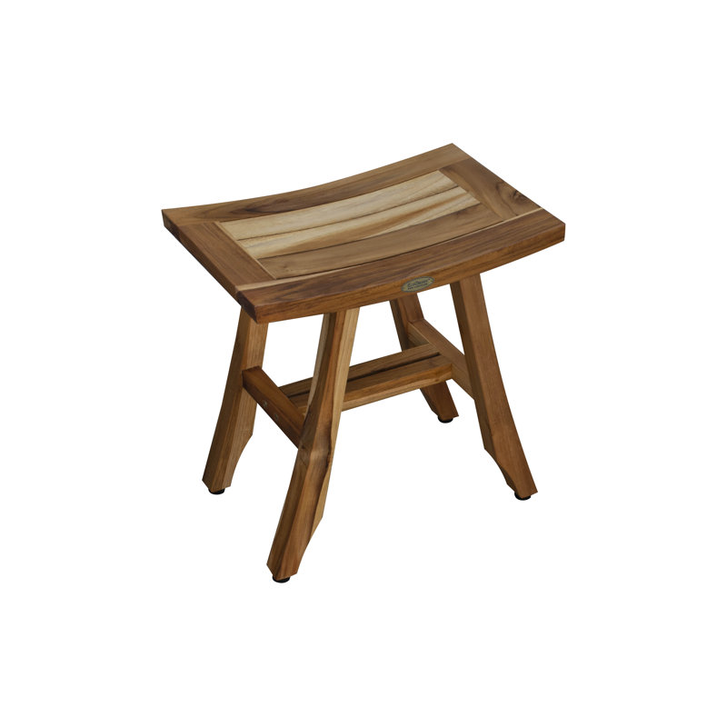 Satori by EcoDecors, Teak Shower Bench, Teak Shower Stool, Teak Stool for Inside Shower, Small Shower Stool, Teak Foot Rest, Teak Shower Bench For Inside Shower, in Earthy Teak