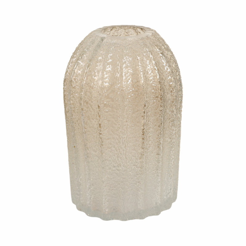 12" Caviar Large Artisan Blown Glass Vase, 9" H x 6" W x 6" D