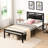 Twin Size Metal Bed - Quiet, Bedroom Furniture, Black Modern Frame Stable, Comfort Option,