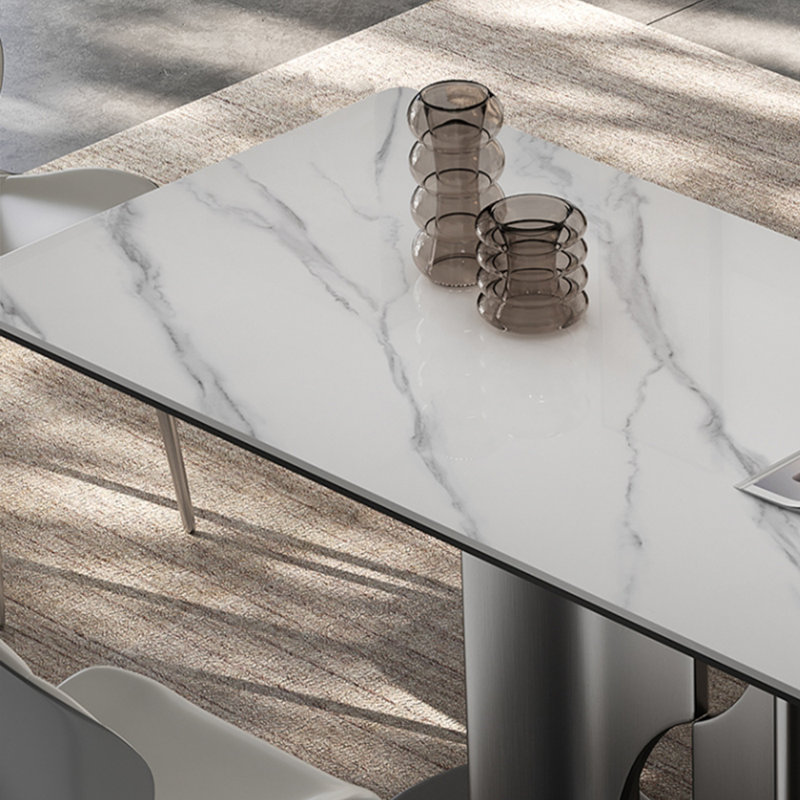 Ensemble de table de salle à manger rectangulaire de luxe italien, H 29,92 po x L 59 po x l 31,5 po