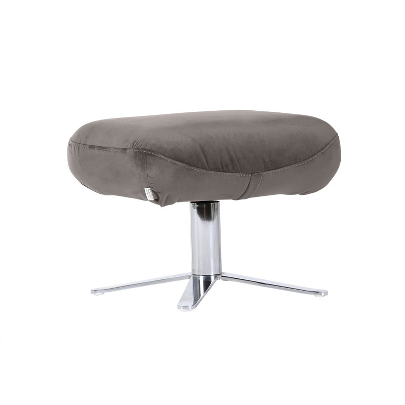 55cm Wide Rectangle Solid Colour Standard Ottoman, Grey