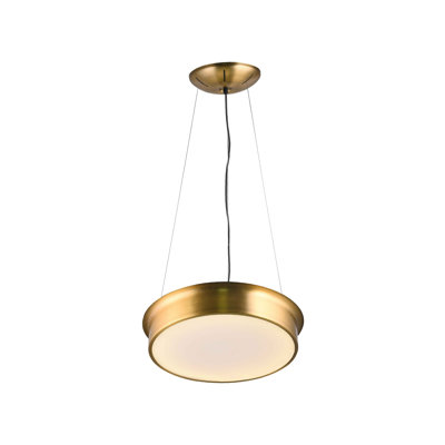 A round gold LED ceiling fixture with a white bottom diffuser