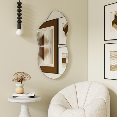 Asymmetrical Metal Framed Wall Accent Mirror